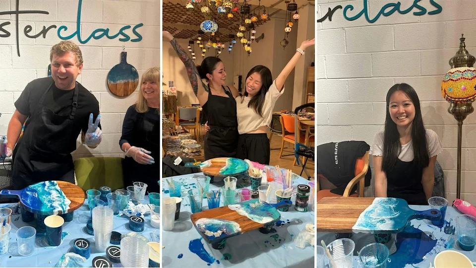 Resin Art Classes Melbourne: Cheeseboards & Coasters