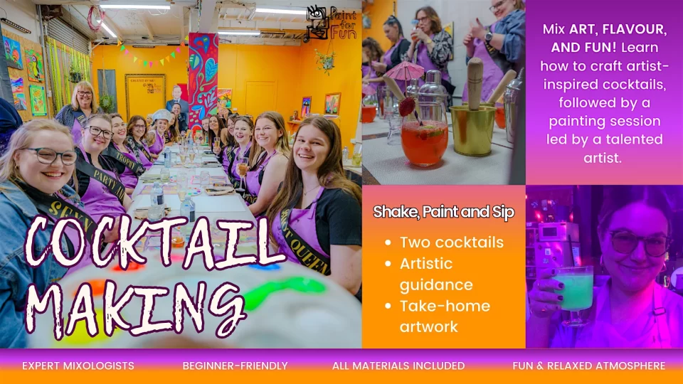 Shake, Sip & Paint – Cocktail Making and Painting Class