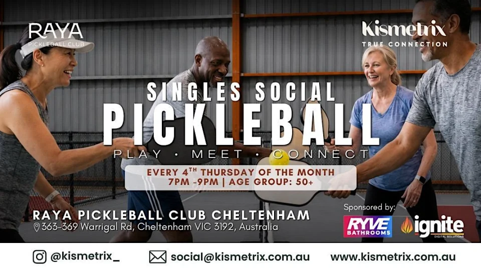 Oct 22 | Thursday Evening Pickleball for Singles Age 50+ | Cheltenham