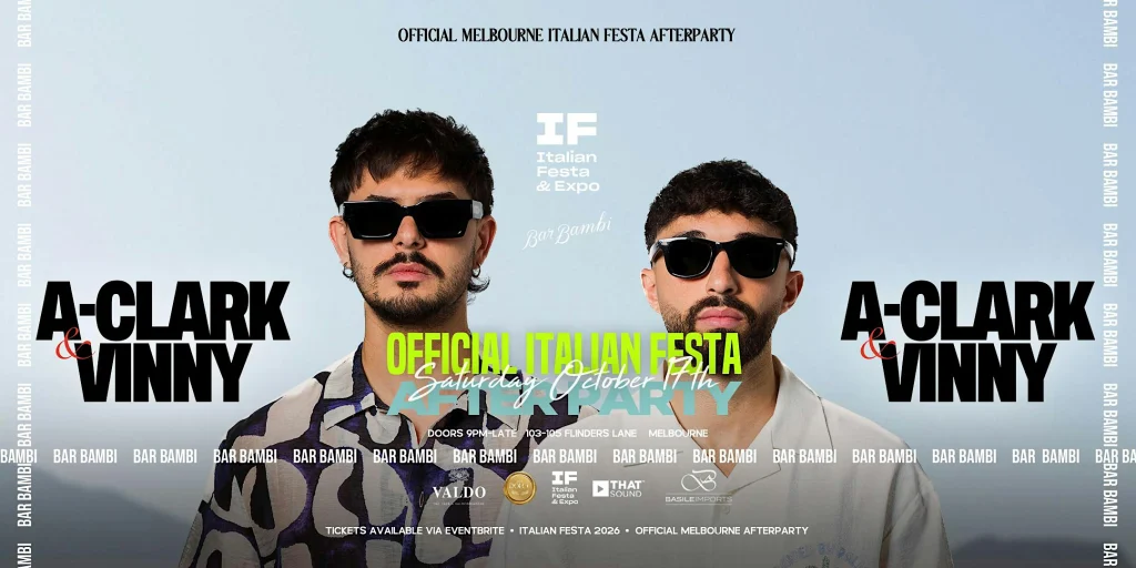 ITALIAN FESTA OFFICIAL AFTER PARTY – FT A-CLARK & VINNY – OCT 17TH 2026